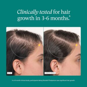 Nutrafol Postpartum Hair Growth Supplements, Clinically Tested for Visibly Thicker Hair and Less Shedding, Breastfeeding-friendly - Image 4
